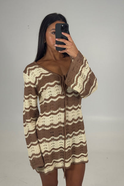 Aria Mini Dress Brown