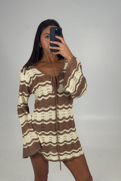 Aria Mini Dress Brown