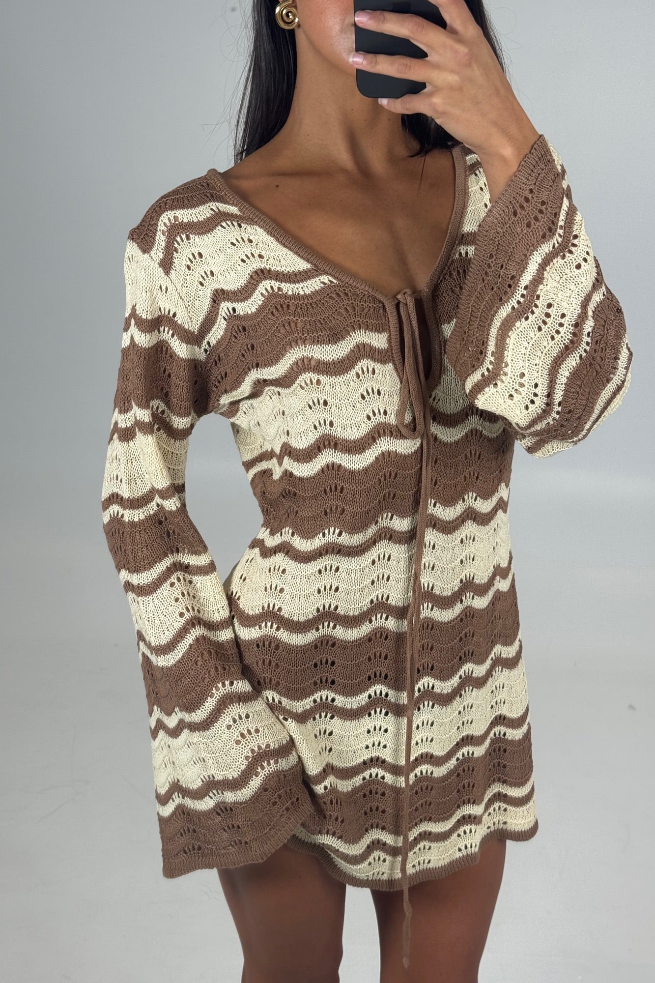 Aria Mini Dress Brown