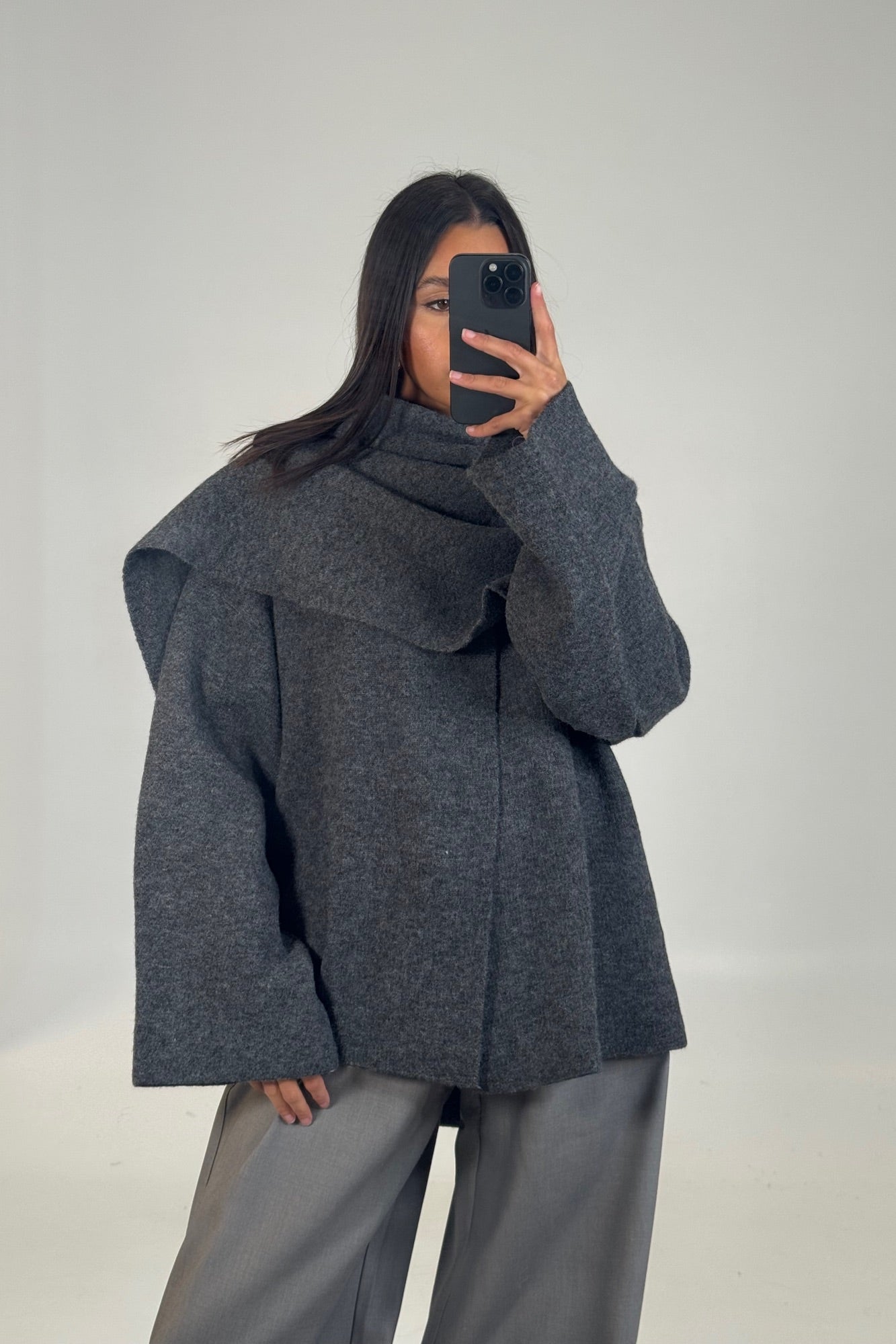 Abella Scarf Jacket Grey