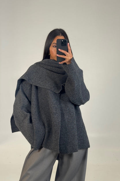 Abella Scarf Jacket Grey