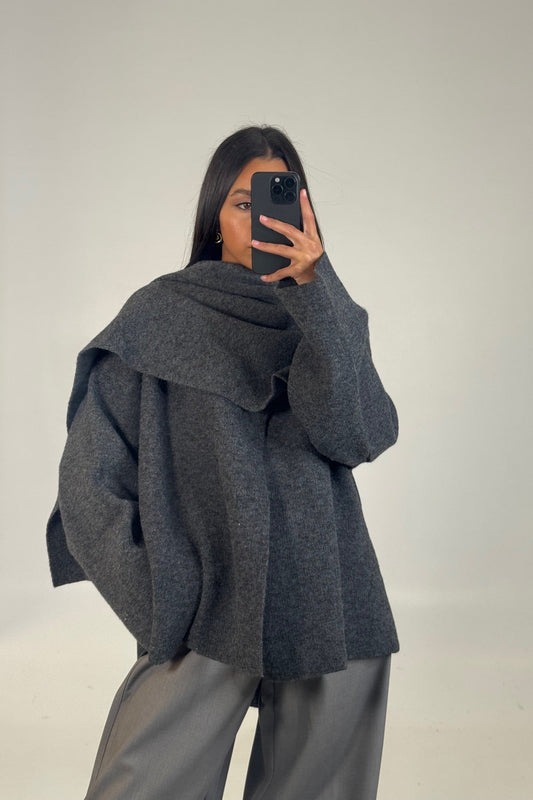 Abella Scarf Jacket Grey