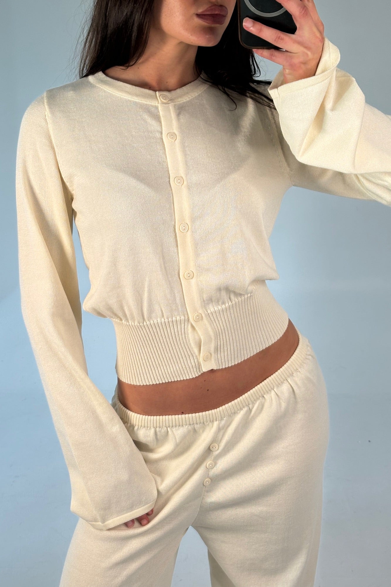 August Button Up Top Cream