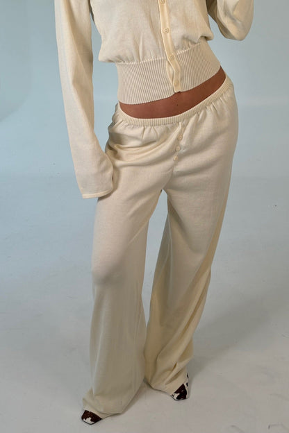 August Button Pant Cream