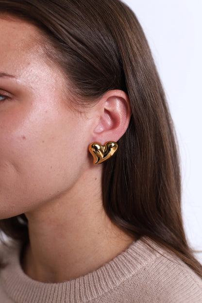 Jessie Heart Earring Gold