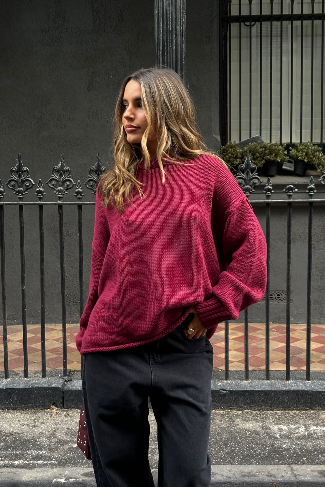 Nikova Knit Jumper Wine