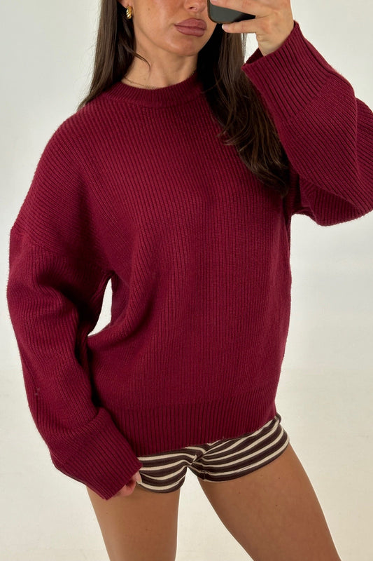 Sherri Knit Jumper Burgundy