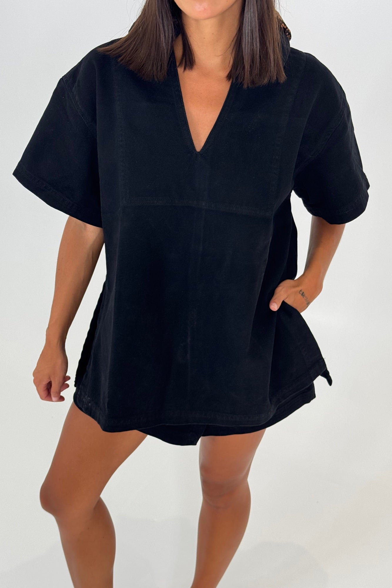 Rosemary Denim Skort Washed Black