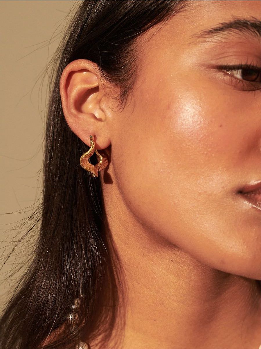 Wave Coil Gold Plated Earrings